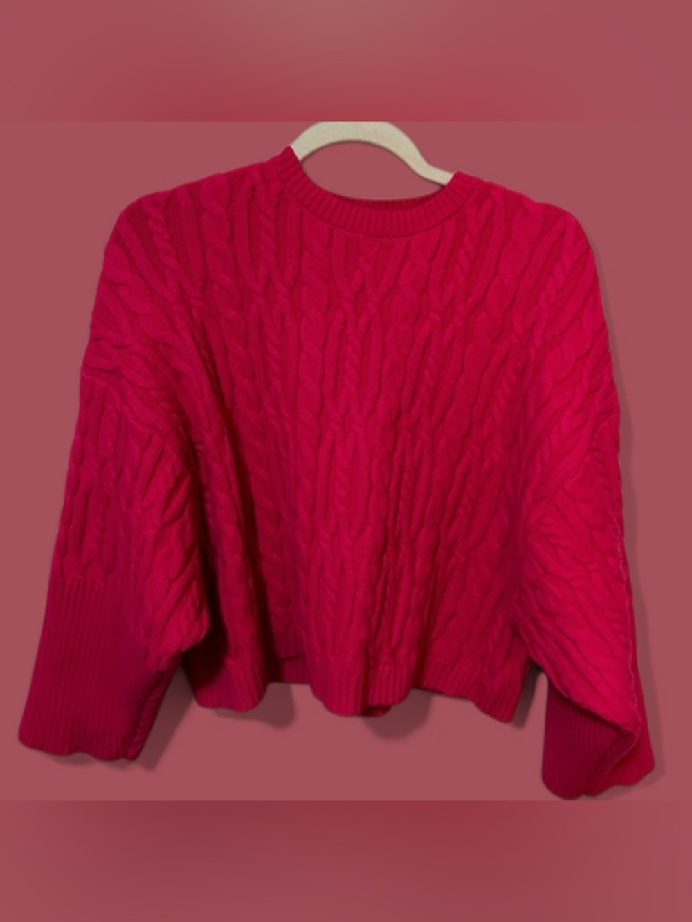 Hot Pink Cropped Sweater